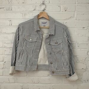 Velvet Heart Striped Jean Jacket